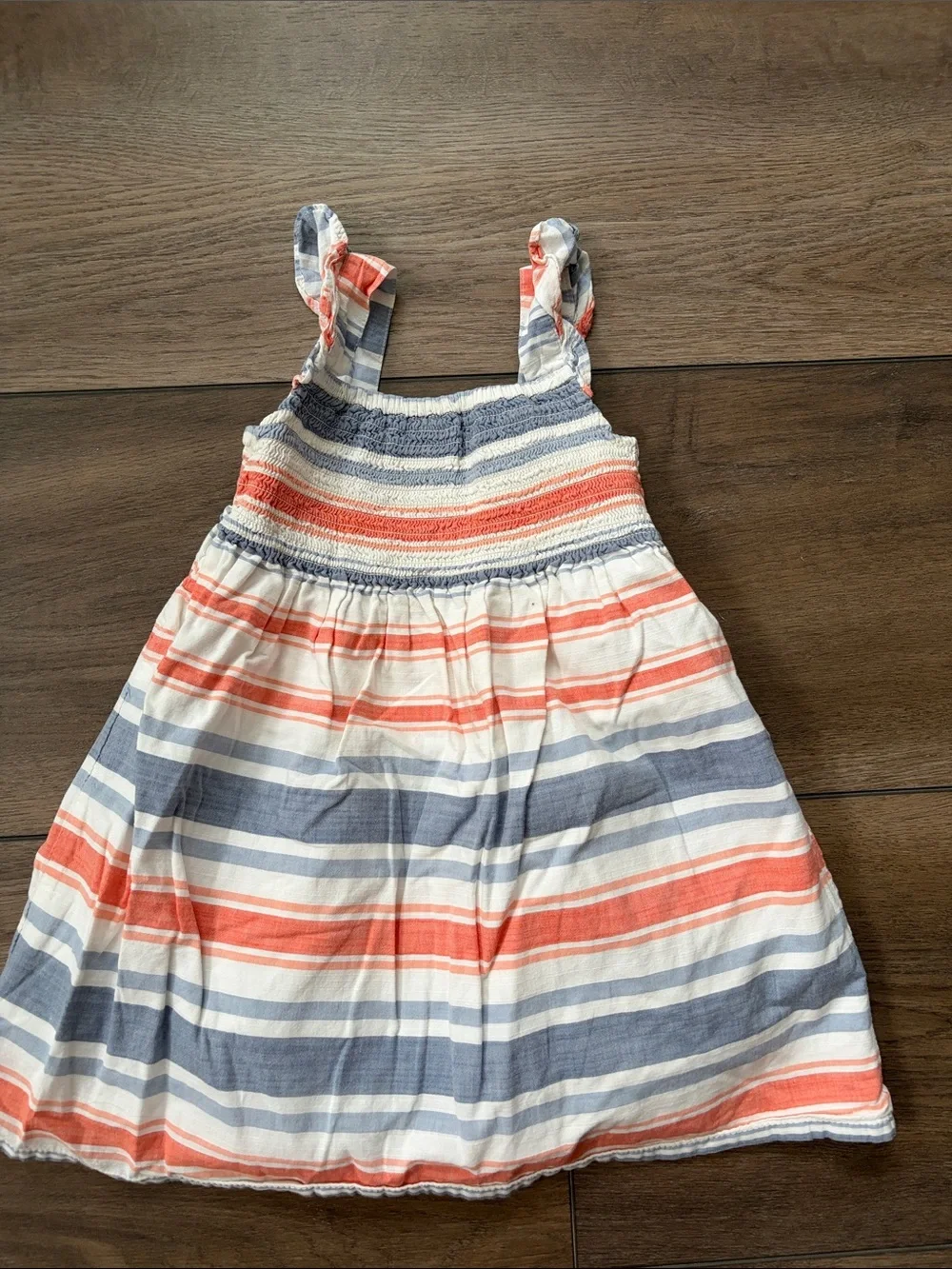 Gymboree Coral, Blue & White Striped Sundress